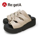 Re:getA -リゲッタ-RE-254 軽量 厚底 編み込み風サンダル レディース 履きやすい 歩きやすい つっかけ EVA