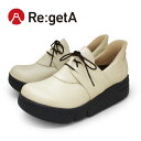 Re:getA-リゲッタ スットオン-RE-167 厚底 軽量 紐靴 ハンズフリー スニーカー レディース レースアップシューズ 履きやすい 歩きやすい EVA