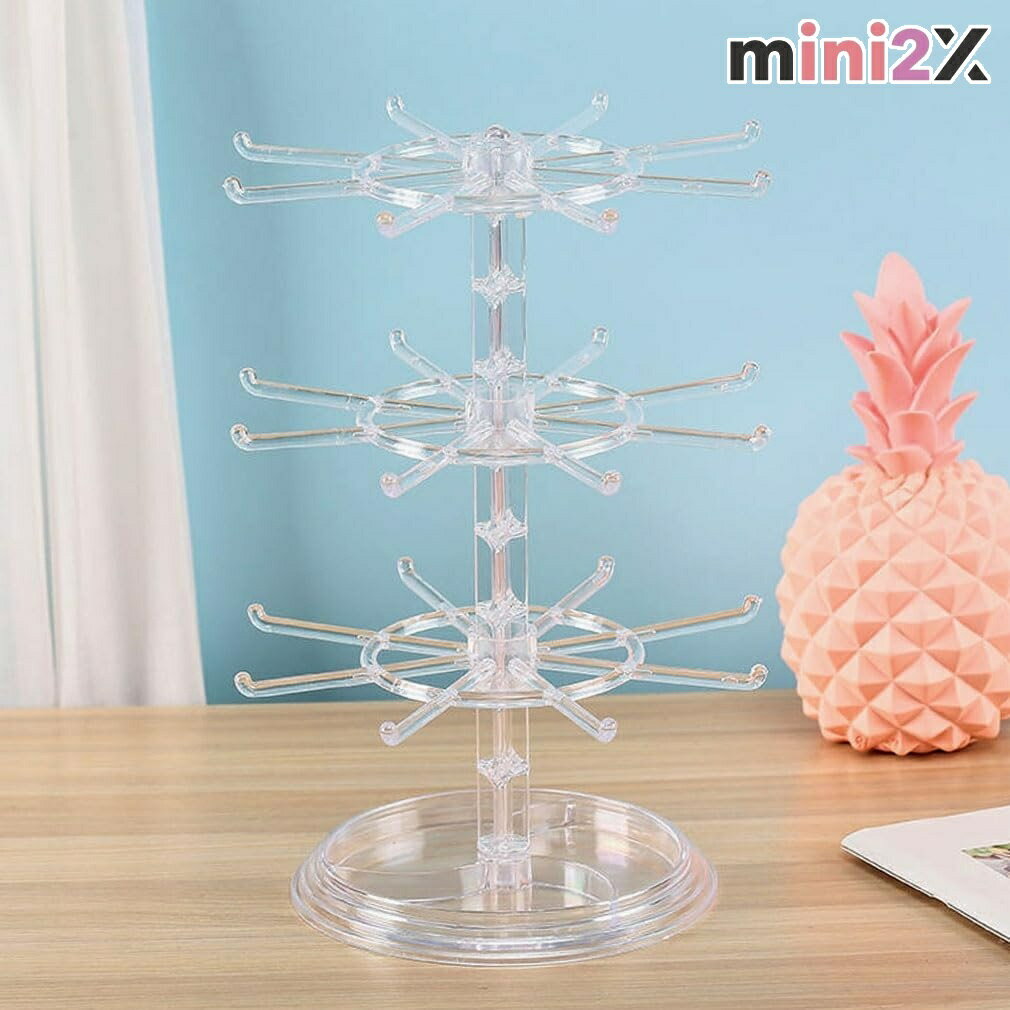 キーホルダー 収納 スタンド 3段 回転式 大容量 アクリルキーホルダー アクキー マ...