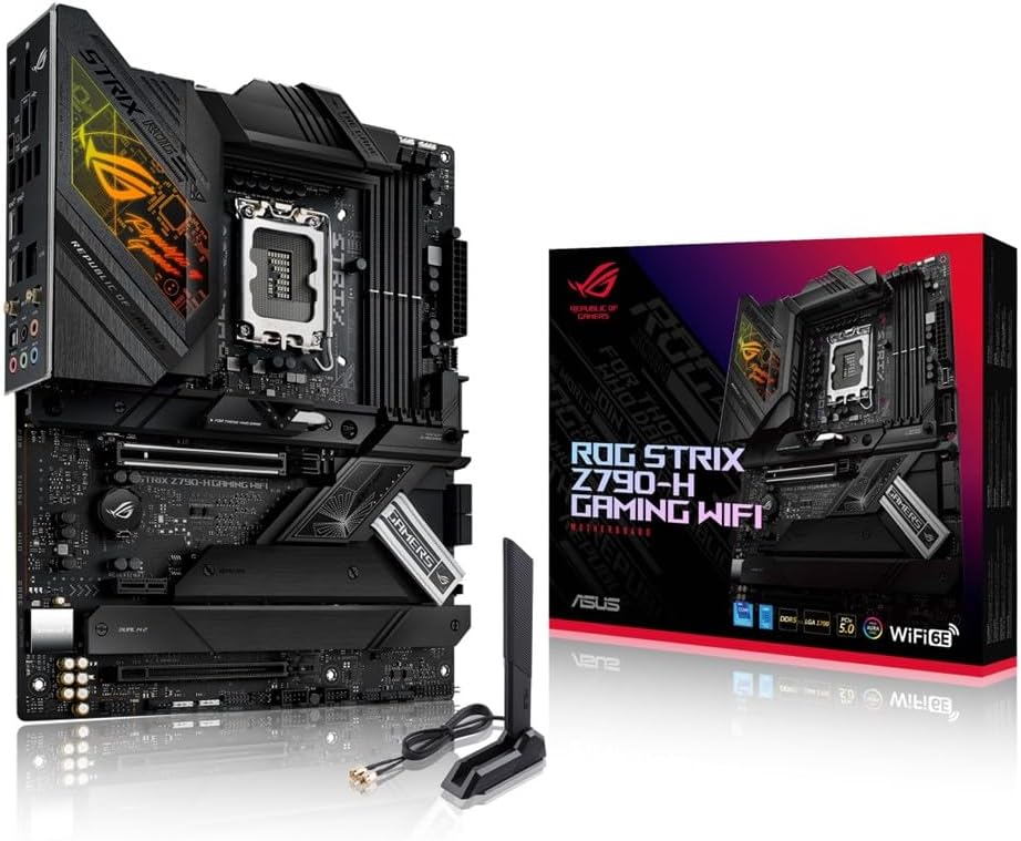 ASUS エイスース ROG STRIX Z790-H GAMING WIFI intel 第14・13・12世代 CPU対応 LGA1700 Z790 搭載 DDR5 ATX マザーボード / 国内正規代理店品 パソコン PC マザボ