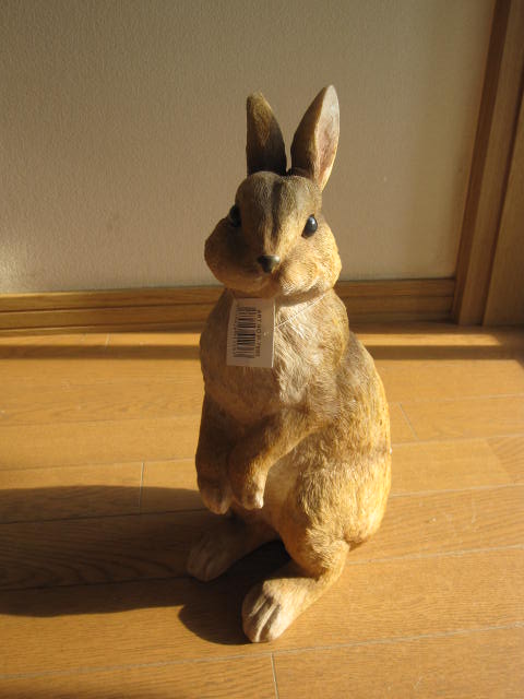 【楽天市場】うさぎの置物 送料無料 カップルウサギ：園芸百貨店何でも揃うこぼんさい