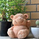 くま テラコッタ 優しい色合いテラコッタの置物 手作りお庭や玄関先に。プレゼントにもどうぞ。