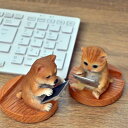 スマホスタンド いぬ ねこ 2つセットスマホ カード 名刺 タブレット 犬の置物リビングやデスクに。プレゼントにもどうぞ。