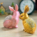 うさぎの宝石箱 2個セット兔子 粉色 金色 ジュエリーボックス置物 可愛い置物 ケースキラキラ 宝石 アクセサリー大切なものをこっそり入れましょう。プレゼントに...