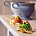 カメの宝石箱 2個セット子母亀 緑色 棕色 ジュエリーボックス置物 可愛い置物 ケースキラキラ 宝石 アクセサリー大切なものをこっそり入れましょう。プレゼントに...