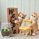 茶トラ猫 ウェルカムボード スタンドwelcomボード スマホスタンド 2つセットキャットウェルカム キャットチェアー猫 ねこ にゃんこ お庭や玄関先に。プレゼ...
