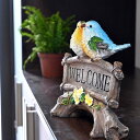 ウェルカムバ−ド カラフル 小鳥WELCOME 鳥 2羽南国のイメージ お庭や玄関先に新築祝いなどのプレゼントにもピッタリです。