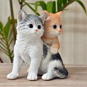 くっつく猫 2匹の猫ちゃん置物 可愛い置物 キャット猫 ネコ にゃんこネコの置物 かわいいお庭や玄関に飾るとかわいいです。プレゼントにもどうぞ。
