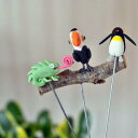 ミニガーデンピック 3セット カメレオン ペンギン オニオオハシ 爬虫類 鳥 鳥類? ガーデニング 可愛い 癒し ガーデンアクセサリー 庭の彩り 庭いじり かわいい プレゼントにもgood