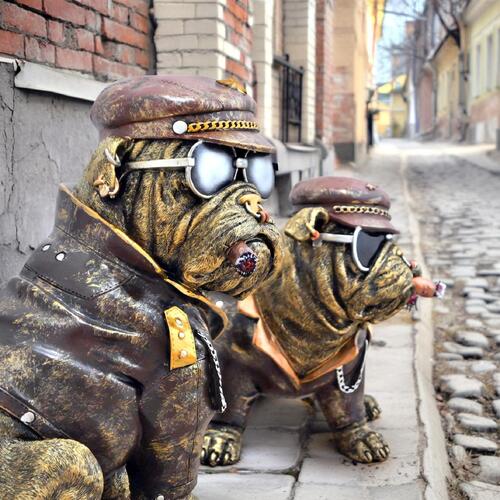 ブルちゃん　2つセット　いかついブルドッグ　犬　親父　息子　イカしてる　親子　ペアルック　ゴルバ..