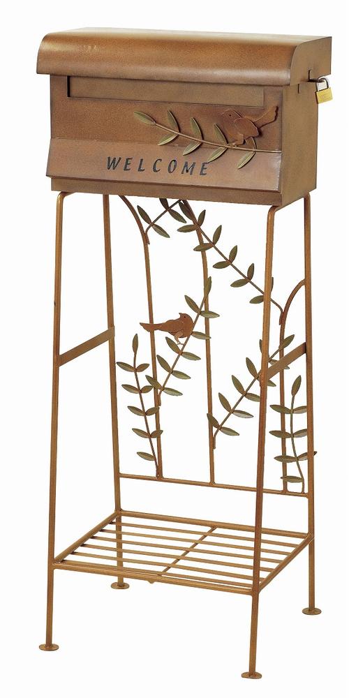 【取寄せ商品】ポスト スタンドポスト Kotori 　茶色