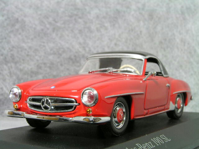 ミニチャンプス ミニカー 1/43 スケールメルセデス ベンツ 190SL ( ハードトップ )1955 年 レッド / ブラック トップ