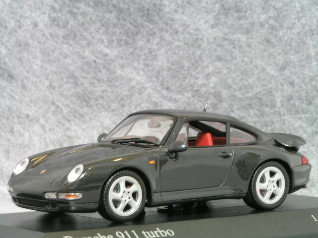 ミニチャンプス ミニカー 1/43 スケールポルシェ 911（ 993 ）ターボ 1995 ブラック メタリック