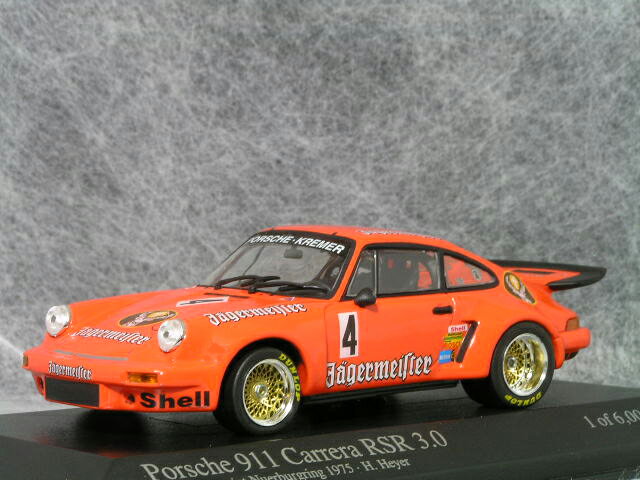 ミニチャンプス 1/43 ポルシェ911 ( 930 ) カレラ RSR / ニュルブルックリンク GT レース イエガーマイスター 4