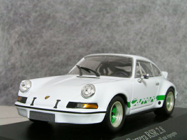 ミニチャンプス 1/43 スケールポルシェ 911カレラ RSR 1973年 ホワイト / グリーン カレラストライプ