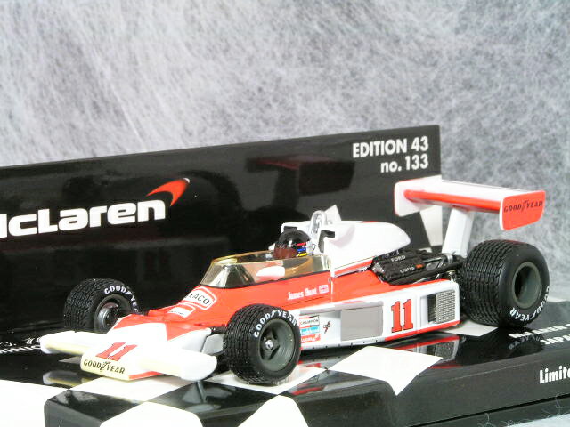 ミニチャンプス ミニカー 1/43 マクラーレン フォード M23 / 1976年 日本 グランプリ（ 富士 スピードウエイ ）/ ジェームス・ハント