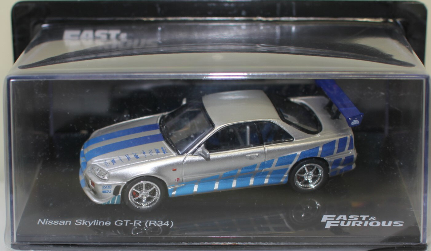 Rakuten - 新品 1/43 ワイルド・スピード 日産　スカイライン GT-R（R34） 銀/青 240001031581