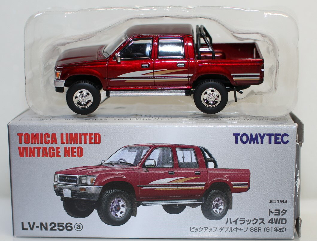 Rakuten - USED トミカリミテッドヴィンテージ ネオ 1/64 LV-N256a トヨタ ハイラックス 4WD ピックアップ ダブルキャブSSR 赤 91年式 240001033470