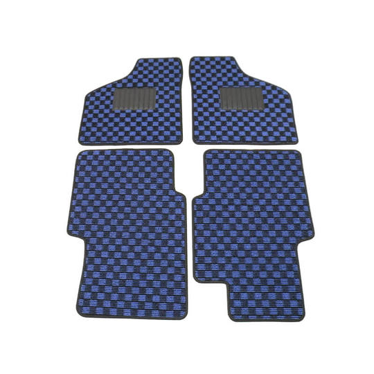 【送料無料】ローバーMINI専用　フロアマット　チェッカー【ブルー×ブラック】(日本製)