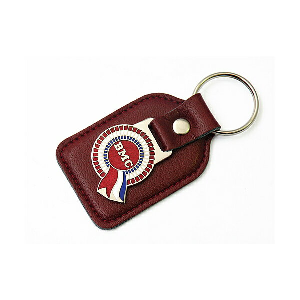 ローバーミニ/クラシックミニ　レザーキーホルダー【赤茶　BMC】