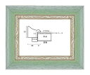 アンティーク調の額縁がおしゃれな60045緑/銀　キャンバス80mm×60mm厚さ10mmが収まるサイズ