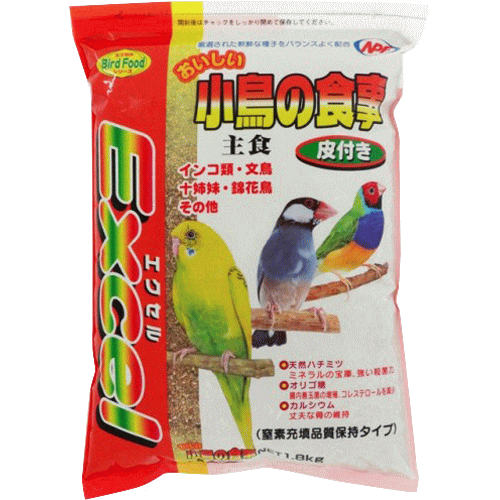 ナチュラルペットフーズ エクセルおいしい小鳥の食事皮付き1.8kg