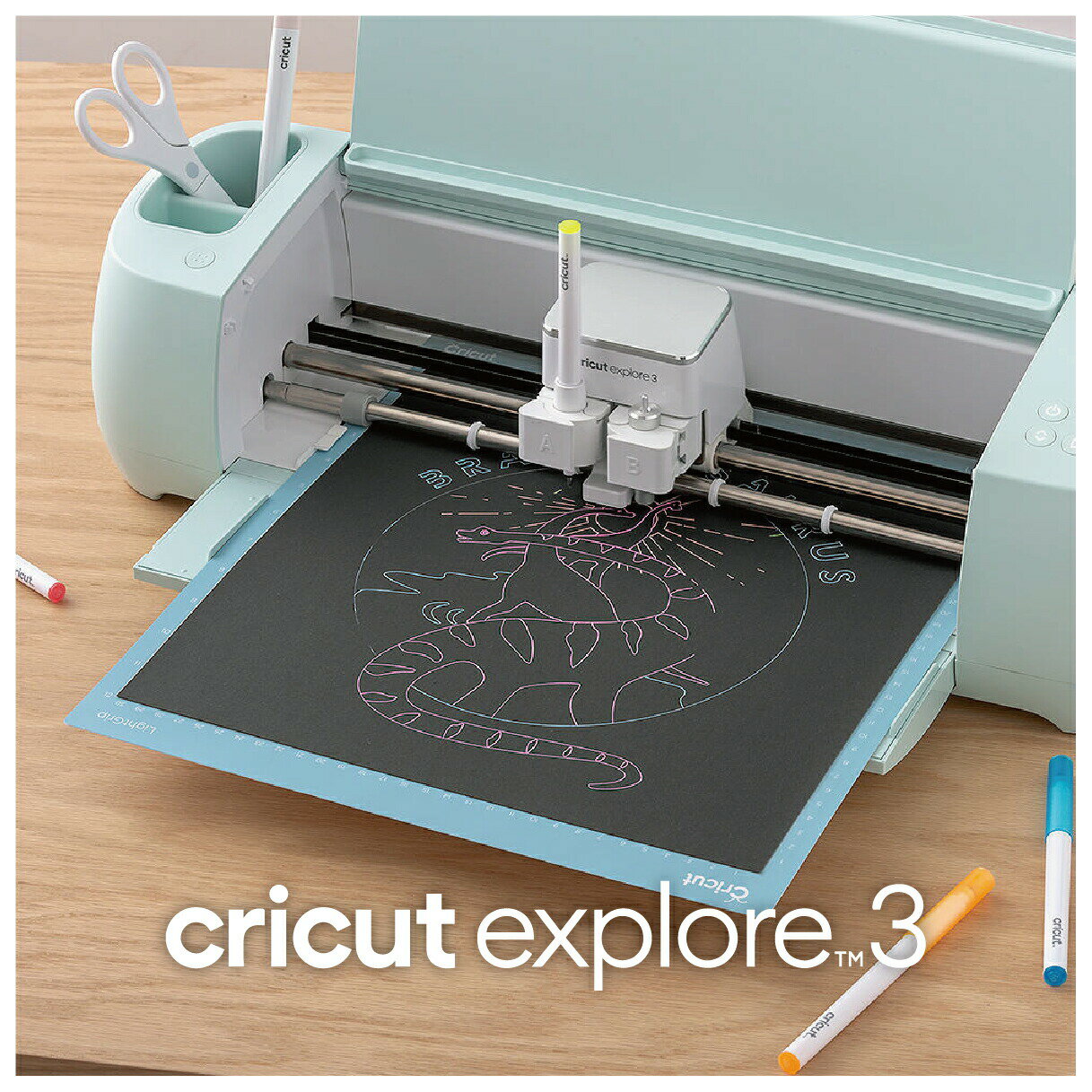 【正規品】Cricut カッティングマシン Explore3 2009803 クリカット 本体 正規品 シールメーカー シールマシン オリジナルシール クラフトマシン 生地 素材 切る 裁断 カット 飾り付け ロゴ作成 自宅 家庭用 おすすめ 手作り 新生活 ワッペン こども