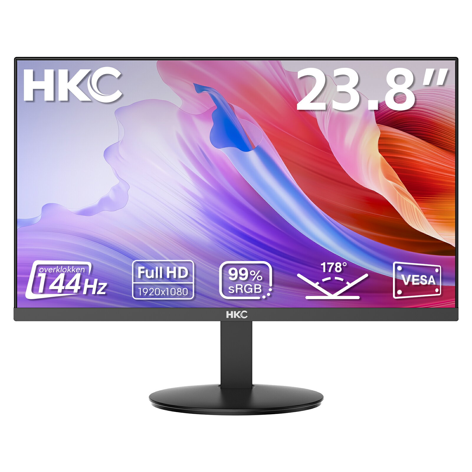 HKC PC モニター V2418S 23.8型 正規品 6940017326073 Monitor ディスプレイ ビジネス パソコン ゲーム 高リフレッシュレート 144Hz 解像度 1920×1080