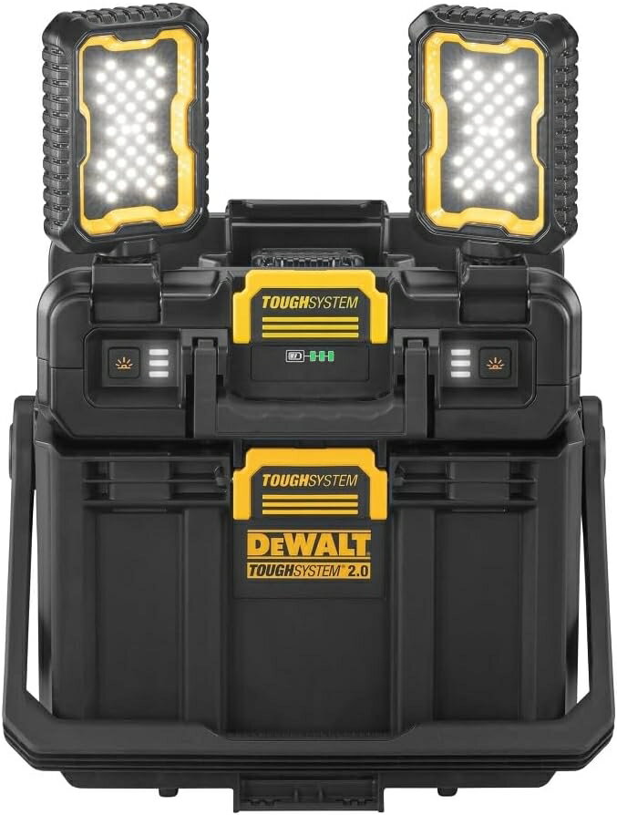 [正規品]デウォルト(DEWALT) タフシステム2.0 18V LEDライトボックス DWST08061 工具箱 LED照明付（バッテリー別売）工具バッグ 純正品 工具箱 道具ボックス 頑丈