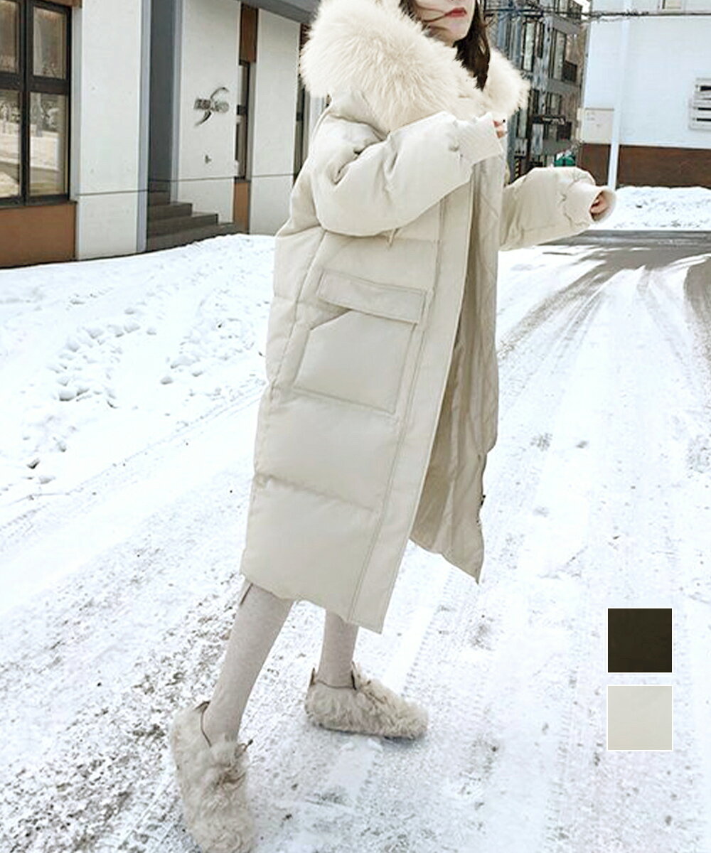 【最大50%OFFクーポンで,5445円】フェイクダウンコート中綿入りロングコート レディース ファーフード付きアウター 着やせ 防風防寒コート おしゃれ冬服 オフィスカジュアル アウトドア服 オルチャン miniministore 2ZHIYIN-001