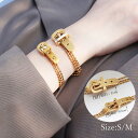 ブレスレット バングル アクセサリー チェーンブレスレット ベルトデザイン 重ね付け ギフト 艶感ゴールド miniministore 77XYIX-001(4)
