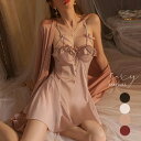 セクシーベビードール カップ付きパジャマ 可愛い レースランジェリー シルク調 ネグリジェ 背中魅せ コスプレワンピ バッククロス 透かし彫り ルームウエア 春夏 miniministore 80GUIRUO-004