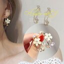 【50%OFFクーポンで,595円】花モチーフ フープピアス 韓国 おしゃれ 大きめ ピアス レディース 上品 可憐 ビジュー ピアス 大ぶり 耳飾り アクセサリー 女性 プチプラ ファッション雑貨 miniministore 80MOTAI-001