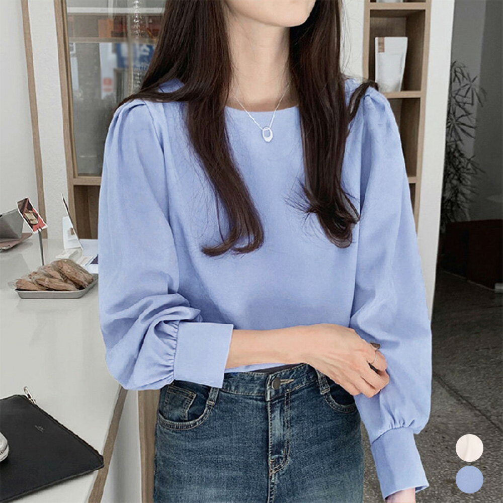 【35%OFFクーポンで,2138円】トップス クルーネック長袖シャツブラウス レディース オフィスカジュアル ブラウス オフィス 通勤 体型カバー お出かけ フェミニン 長袖シャツ シンプル 女子会 miniministore 89CXN-031のサムネイル