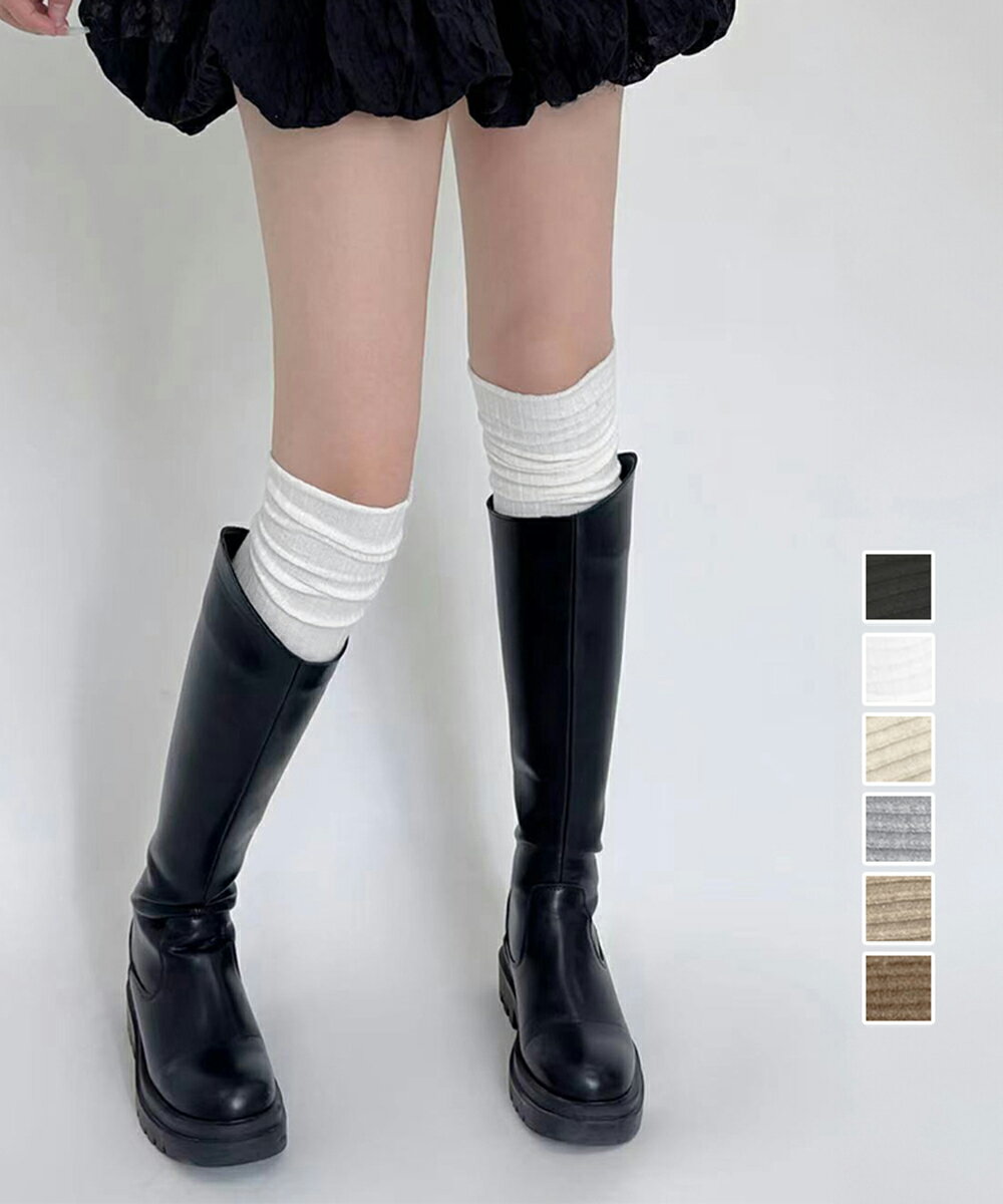 【最大50%OFFクーポンで,845円】ニーハイソックス 韓国風くしゅくしゅ靴下 レディース 暖かい ハイソックス オーバーニー スクール ロングソックス 通学 おしゃれ 大人可愛い膝上丈靴下 美脚脚長 miniministore 90YX-001
