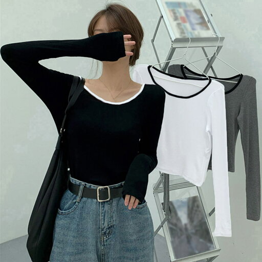 【最大50%OFFクーポンで,1345円】長袖Tシャツ レディース秋服 カットソー トップス シンプル カットソー 韓国風 クルーネック カジュアル 無地 春秋 miniministore 98PENGF-001 【最大50%OFFクーポンで,1345円】長袖Tシャツ レディース秋服 カットソー トップス シンプル カットソー 韓国風 クルーネック カジュアル 無地 春秋 miniministore 98PENGF-001