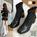 【最大50%OFFクーポンで,3045円】ショートブーツ 秋冬 レディース 韓国 太ヒール チャンキーヒール きれい 美脚 カジュアル 大人 合皮 バックファスナー 歩きやすい 履きやすい miniministore 99GYXC-028
