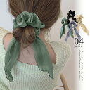 【最大50%OFFクーポンで,795円】シュシュ 透け感サテン ヘアゴム 韓国風 レディース ヘアアクセサリー ヘアバンド ヘアアレンジ 無地 蝶結び 髪留め髪飾り オルチャン おしゃれ 大人可愛い雑貨 miniministore 99QNSP-004