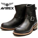 【お買い物マラソンポイントアップ5倍】 AVIREX HORNET AV2225 アビレックス ブーツ ホーネット BLACK メンズ レディース ショートエンジニアブーツ バイカーブーツ ミリタリーブーツ 革靴 バイク靴 2018秋冬新作 送料無料