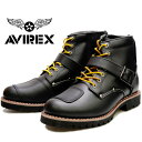 【お買い物マラソンポイントアップ5倍】 アビレックス ブーツ タイガー AVIREX TIGER AV2931 BLACK メンズ レディース エンジニアブーツ サイドジッパー バイカーブーツ ミリタリーブーツ 革靴 バイク靴 2018秋冬新作 送料無料