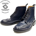 【お買い物マラソンポイントアップ5倍】 Locking Shoes ロッキングシューズ by FootMonkey フットモンキー カントリーブーツ WINGTIP BOOTS 916 ［ネイビー］ メンズ ウィングチップブーツ 日本製 送料無料