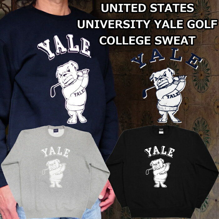 COLLEGE SWEAT カレッジスウェット 097 UNITED STATES UNIVERSITY YALE GOLF ゴルフ イエール スウェット メンズ トレーナー クルーネック スウェットシャツ トップス カレッジロゴ 裏起毛 長袖 アメカジ 送料無料 12時までは当日配送のサムネイル