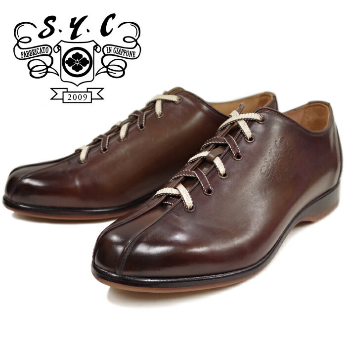 【お買い物マラソンポイントアップ5倍】 S.Y.C エスワイシー SYC シューズ ブーツ メンズ ローカット 1502 DARK BROWN 日本製 レザー 送料無料