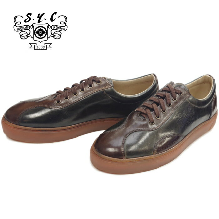 S.Y.C エスワイシー SYC 1804 [BLUE/DARK BROWN] カジュアルシューズ メンズ スニーカー ローカット 日本製 本革 レザー 送料無料 2018秋冬新作