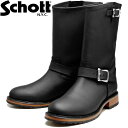 【お買い物マラソンポイントアップ5倍】 Schott ONE STAR ENGINEER BOOTS ショット ワンスター エンジニアブーツ S25500 ブラック ワークブーツ メンズ 本革 エンジニア ブーツ レザー バイカーブーツ ミリタリーブーツ 革靴 バイク靴 アウトドア 2024秋冬新作 送料無料