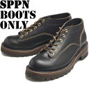 スッピン SPPN BOOTS SP-04L ブラック 4-INCH LACE TO TOE BOOTS 4インチ レーストゥトゥブーツ ワークブーツ 本革 メ...