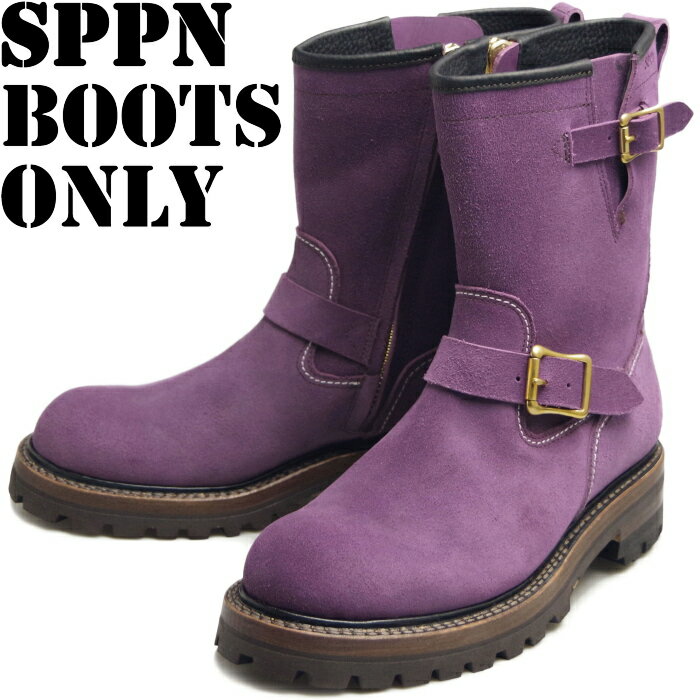 【超ポイントバック祭ポイント最大10倍】 スッピン SPPN BOOTS SP-09E パープルスエード 9-INCH ENGINEER BOOTS 9インチ ...