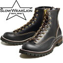スローウェアライオン レーストゥトゥブーツ SLOW WEAR LION OB-8223H ブラック レースアップブーツ ワークブーツ メンズ ブーツ 本革 レ...