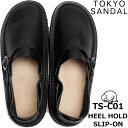 トウキョウサンダル ベルトホールドスリッポン TOKYO SANDAL BELT HOLD SLIP-ON by ローリングダブトリオ TS-C01 BLACK サンダル メンズ レザー 日本製 東京サンダル スリッポン レザーサンダル 2023春夏新作 送料無料 【あす楽対応】