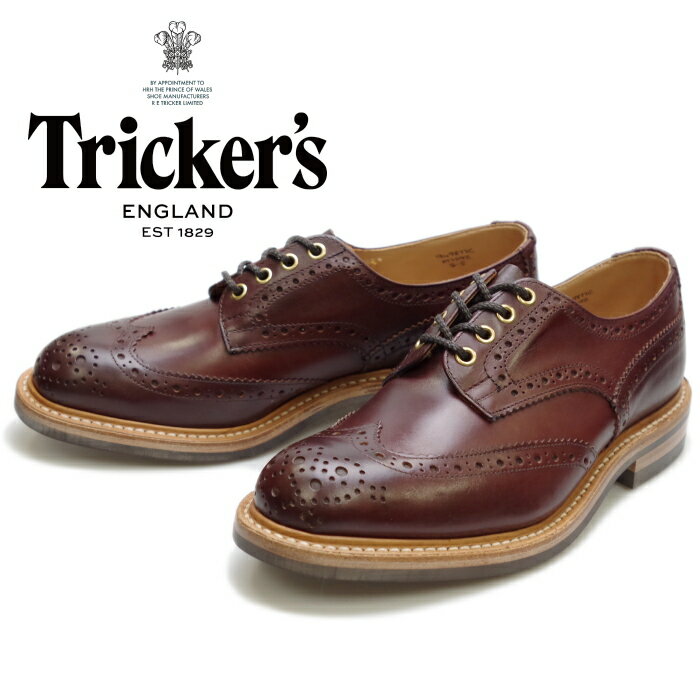 【エントリーでポイント最大15倍】 正規品 トリッカーズ バートン Tricker's BOURTON M7292 バーガンディー バーニッシュド ウィングチップシューズ ビジネスシューズ メンズ 本革 ローカット カントリーシューズ ダイナイトソール 送料無料 2020春夏新作 【あす楽対応】